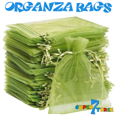 7 x 9cm - Olive Green Organza Bags (50 Pcs)